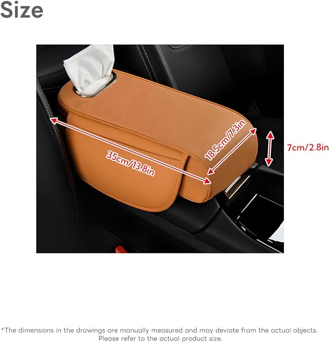 Civenhhd Car Armrest Pad, Universal Armrest Cushion Pad, Leather Armrest Box Pad