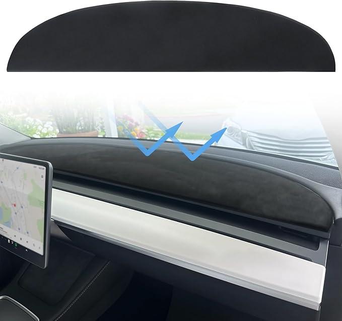 LivTee Dash Mat Dashboard Cover, Fits for Tesla Model Y Model 3 2017 2018 2019 2020 2021 2022 2023, Dashboard Decorative Pad Carpet, Interior Auto Accessories