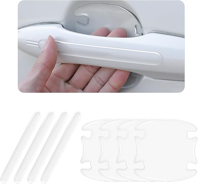 8PCS Car Door Handle Protector Clear,Anti-Scratch Car Door Handle Scratch Protector Stylish Cars Decorations,Self-Adhesive Universal Cars Handles Protectors for Most Vehicles