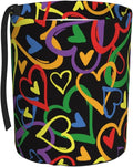 OEDTF Heart Car Trash Can,Car Accessories Waterproof Car Organizer Foldable Portable Trash Bin Can Be Hung on The Back Seat Garbage Can for Various Cars