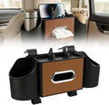 4-in-1 Car Backseat Organizer with Cup Holder, 2026 Upgraded Multifunctional Car Back Seat Organizer with Tissue Box, Trash Bin & Hooks for Hold Phones, Snacks, Drinks, and Handbags (Brown)
