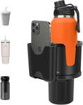 Car Cup Holder Expander with Phone Holder, 2 in 1 Big Cup Organizer with Adjustable Base, fits for Tumbler Cup 20-40oz Hydro Flask, Yeti, 3.4”-4.1” Cups