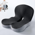 L-Shaped Memory Foam Seat Cushion with Lumbar Support-Ergonomic Car & Office Chair Cushion for Sciatica, Coccyx & Back Pain Relief Supports Hips & Back for Drivers & Long Sitting (Black Grey)