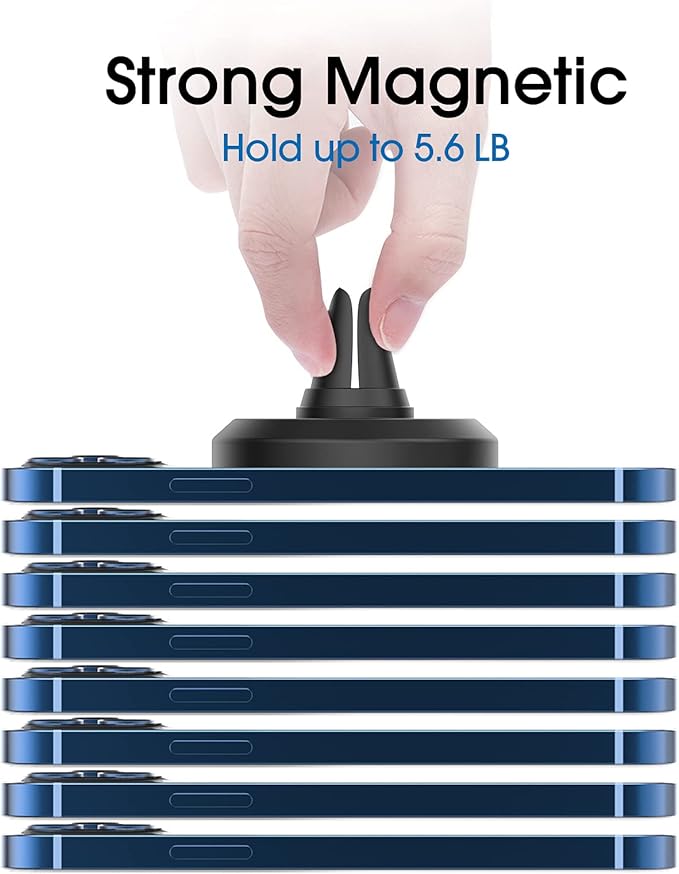 TechMatte Magnetic Vent Car Phone Mount Compatible with iPhone 14, 13, 12 Series, Pro, Pro Max, Mini, iPhone 14 Plus and MagSafe Case (Blue)