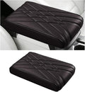 Car Center Console Cover, Memory Foam Leather Soft Breathable Armrest Seat Storage Box Protector Pad, Automotive Interior Middle Console Cushion Cover, Universal for Truck SUV Van (Coffee)