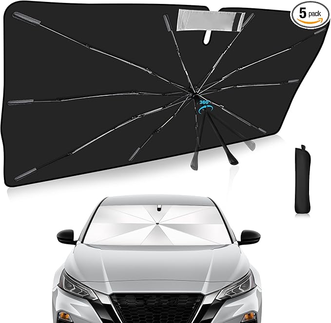 2025 Upgrade Windshield Sun Shade Umbrella Custom Fit for Nissan Altima 2019-2025 Foldable UV Protection Car Cover, Emergency Rain Shield & Dashboard Protector - Durable Auto Accessory