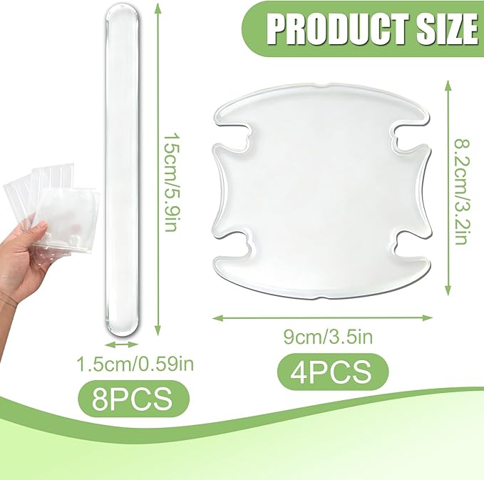 KAKUPPA 12Pcs Car Door Handle Protector, Transparent Scratch Resistant Paint Protection Pad, Universal Vehicle Door Handle Cover Against Scratches and Water for Most Cars