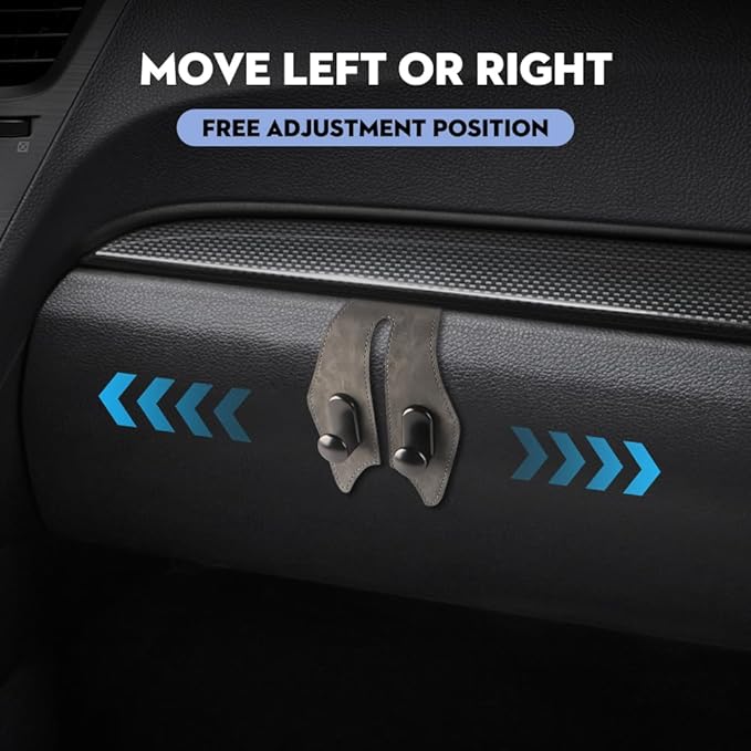NHHEO Car Hook for Co-Pilot Glovebox, Universal Vehicle Glove Box Organizer for Umbrella Handbag Coat(Gray)