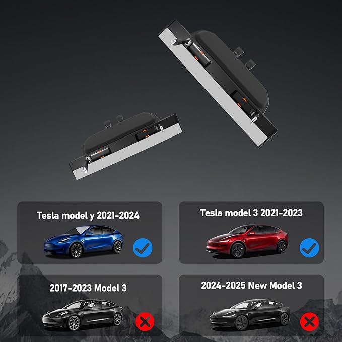 USB Charger Hub for Tesla Model Y 2021-2024 & Model 3 2021-2023 Accessories, Fast Charging Hub with Sliding Cover with 2 Type-C Retractable Cables (Not Fit Model 3 2024)