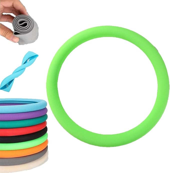 Cool Non-Slip Silicone Steering Wheel Protector - Black Thin Stretchy Car Cover, Universal Fit, Easy to Clean, Silent (Green)
