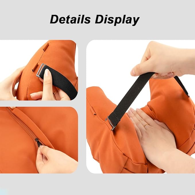 Car Neck Pillow Set for Honda Civic Si 2017 2018 2019 2020 2021 2022 2023 2024 2025, Leather Car Headrest Lumbar Support Waist Backrest Head Support Cushion,Orange