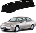 Upgraded Dash Mat for 2001-2005 Honda Civic Polyester Dash Board UV Protection Non-Slip Windshield Reflective Dash Cover Interior Accessory Black