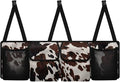 SEANATIVE Black Cow Print Car Trunk Organizer and Storage, Large Capacity Backseat Hanging Storage Car Accessories, Collapsible Backseat Car Organizer for SUV/MPV/Truck