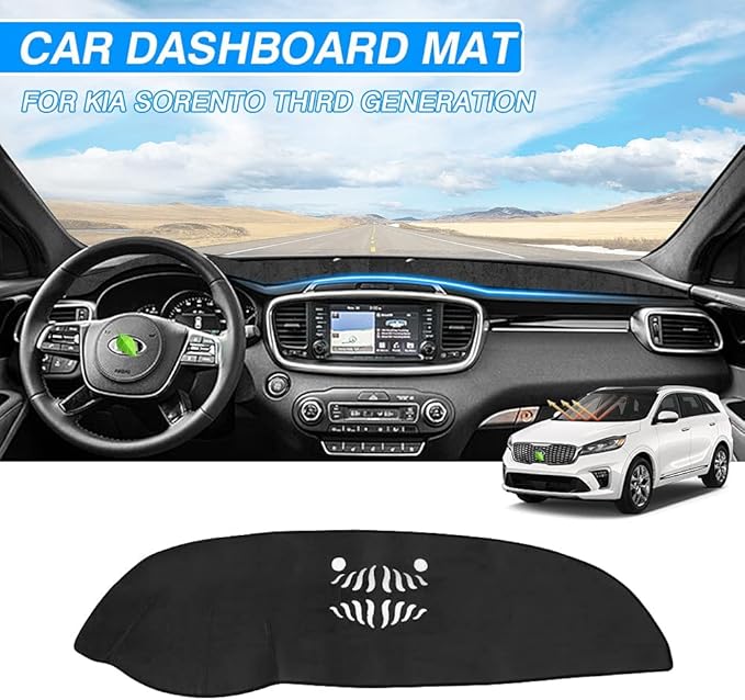 Cartist Compatible with Dash Cover Kia Sorento 2016 2017 2018 2019 2020 Dashboard Cover Mat Non-Slip Pad Carpet Sunshield Protector
