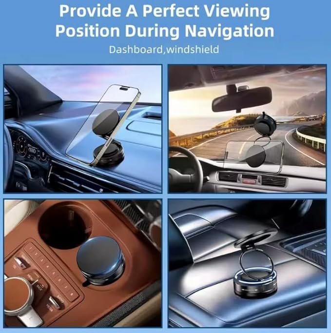 DashDok for Magsafe Car Mount Magnetic Phone Holder for Car Phone Holder Mount Dash Mounted Holders Cell Phone Holders for Your Car Accessories for Women Men for iPhone 17 16 15 14 (Upgraded Blk)