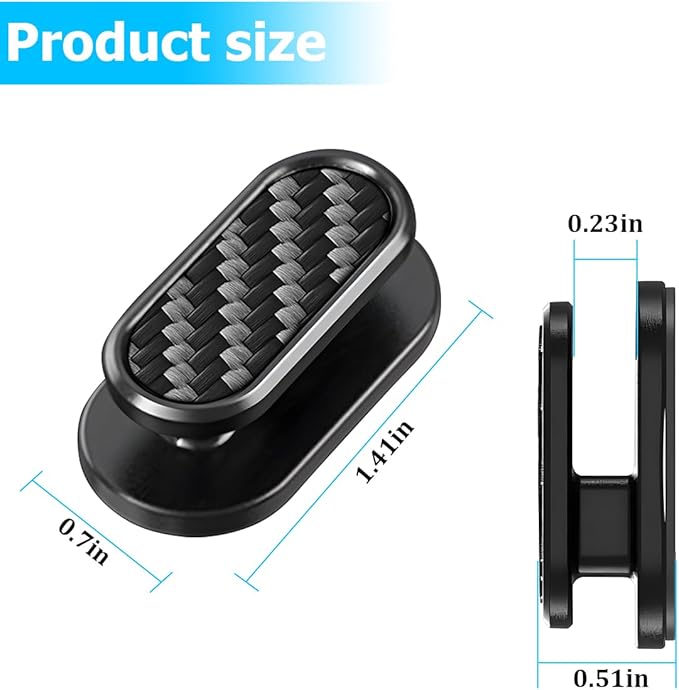 4PCS Car Mini Hooks, Multifunctional Self-Adhesive Vehicle Dashboard Backseat Hangers, Automotive Interior Wall Hanging Hook Stickers, Universal for SUV, Sedan, Truck (Carbon Fiber Black)