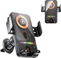 2026 New Cool Car Wireless Fast Charging Holder - Drive Smarter, Charge Faster,15w Universal, Smart Car Holder 360° Rotation, Smart Sensor Open, Switch Between Horizontal Vertical (Black)