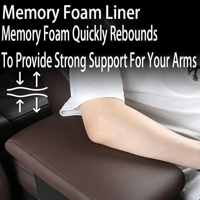Car Armrest Box Pad for Honda Civic 2022-2025, Pu Leather Covers Arm Rest Cushion Protector Comfortable Center Console Decoration Accessories,32 * 20 * 5cm-White