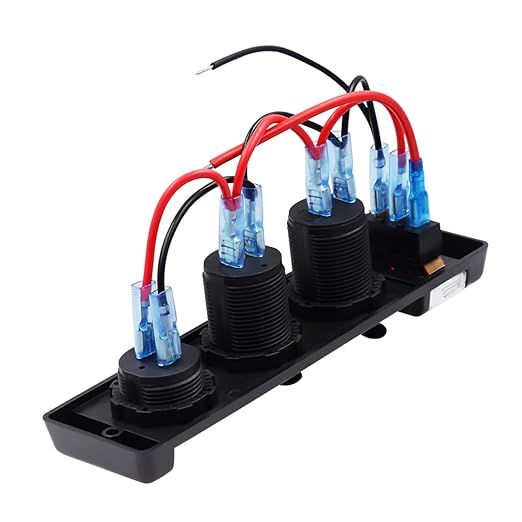 PRETYZOOM Dual USB Circuit Breaker Panel with Dust Cover for Car Rv and Boat Overload Protection Rocker Switch with LED Indicator for Automotive Use