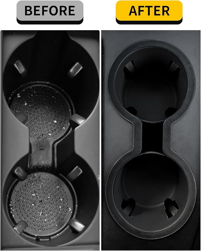 Maxzina Cup Holder Compatible with 2023-2026 Honda Pilot Car Center Console Cup Holder Silicone Insert Storage Box Interior Armrest Organizer for 2024-2026 Honda Ridgeline&Passport Accessories (Black)