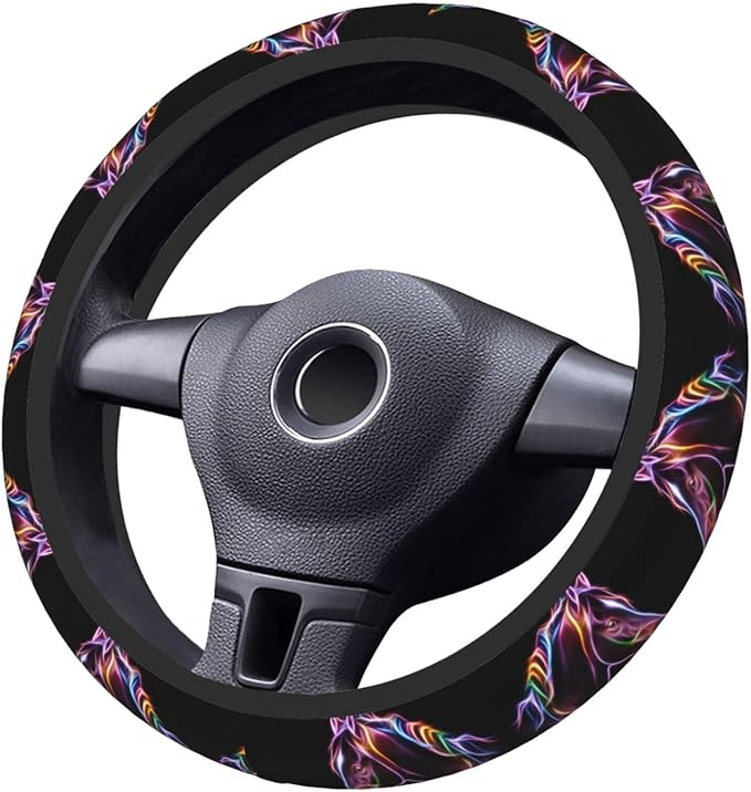 Neoprene Steering Wheel Cover Cool Horse Car Steering Wheel Cover Universal Fit for Most Cars