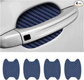 4PCS Car Door Handle Sticker, Carbon Fiber Anti-Scratches Car Door Cup Protector, Non-Marking Auto Door Handle Protective Film, Universal for Most Car Handles (Blue/4PCS)