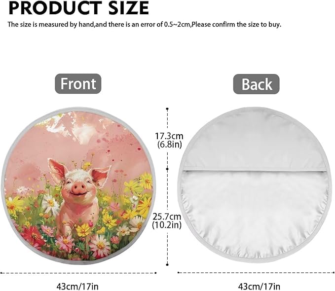 Pig Flowering Shrubs Pink Pattern Steering Wheel Sunshade Cover Sun Protection Steering Wheel UV Reflector Shade Cover Car Interior Accessories Fit Most Car Truck Van SUV