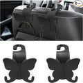 2 PCS Car Seat Headrest Hook, Butterfly Multipurpose Storage Hook Seat Back Purse Holder, Cute Butterfly Headrest Purse Hanger Interior Accessories for Car Truck SUV (Black)