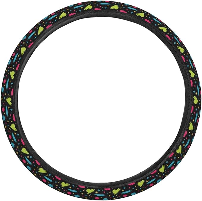 FeHuew Cute Splatters Colorful Steering Wheel Cover for Women, Girls 15 inch Universal Auto Car Anti Slip Wrap Steering Wheel Covers Fit for Vehicles, Truck, SUV