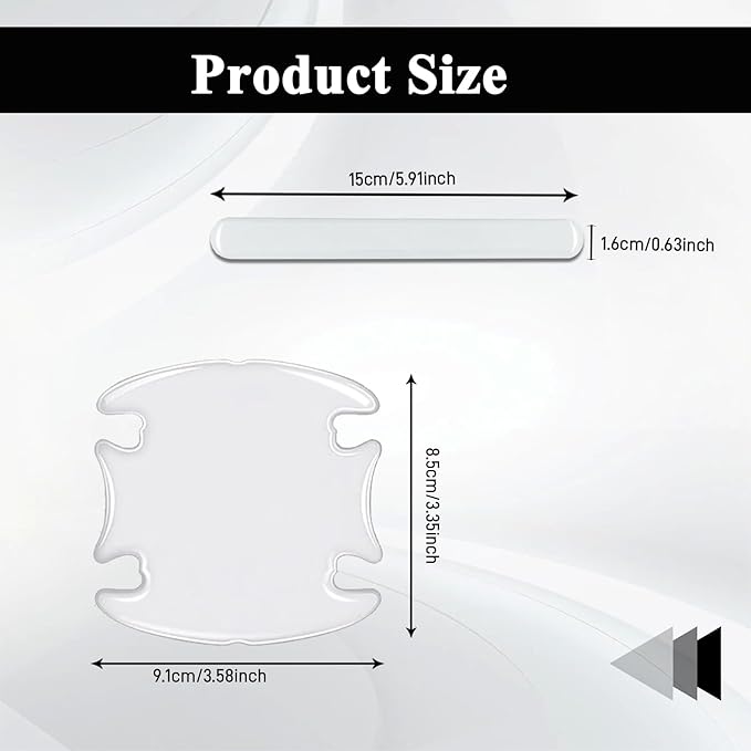 8PCS Car Door Handle Scratch Protector, Door Handle Protectors for Vehicles, Car Transparent Anti-Scratch Protection Film, Universal Waterproof Automotive Accessories Fit for Most Cars (8PCS)