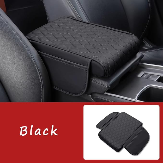 Car Armrest Cushion for GMC Sierra 1500 1999–2025 2026 GMT T1XX,Multifunctional Car Armrest Heightening Pad,Car Center Console Cover,Waterproof Nappa Leather Arm Rest Protector,Black
