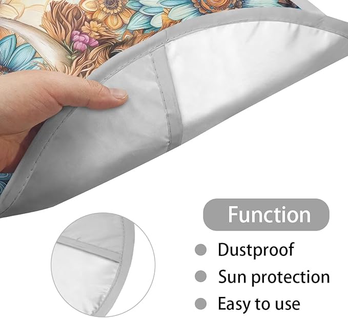 Sunflower Steering Wheel Sun Cover 17 Inch Highland Cow Car Rudder Shade Cover for Women Reflective Steering Wheel Cover Sun Block Gift for Friends