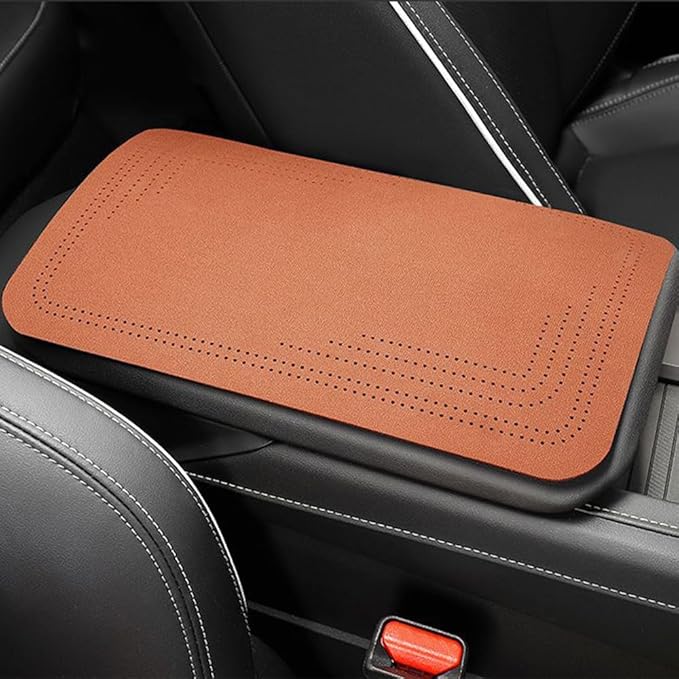 Center Console Cover for Volvo XC70 1997–2016 P2/P3,Auto Armrest Cushion,Car Arm Rest Lid Protector,Middle Console Pad,Automotive Interior Accessories,Orange-19.5X32CM