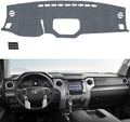 TUCAREST Dash Cover Fit for 2014-2021 to-yota Tundra Nonslip Car Dash Board Mat Sunshade No-Glare and Slip Pad Carpet Sunshield Protector (Without HUD and Intermediate air Outlet) Flannel Grey