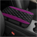 Car Center Console Cushion Pad, 12.6"×7.5" Waterproof Leather Armrest Seat Box Cover Protector, Soft Comfortable Anti-Scratch Arm Rest Console Pad for Most Cars Trucks SUVs (Purple)