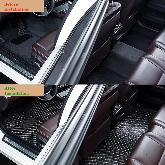 Custom Making Car Floor Mats Protection Pads for 99% Sedan/Coupe/Hatchback/SUV/Pickup Men Women Car Floor Mats Coverage Pads Anti-Slip Leather Floor Lining (Green)