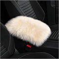 Car Center Console Cover Pad, Fluffy Middle Console Pad Armrest Seat Box Cover, Universal Furry Arm Rest Decoration Protector for Car Truck SUV, Interior Car Accessories (Beige)