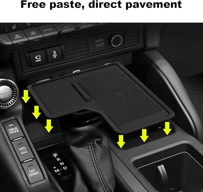 JYCDC Compatible with Toyota 2024 2025 Land Cruiser LC250 J250 Prado Center Console Wireless Charging Protective Mat,Silicone Non-Slip Pad Anti-Dust Liner Interior