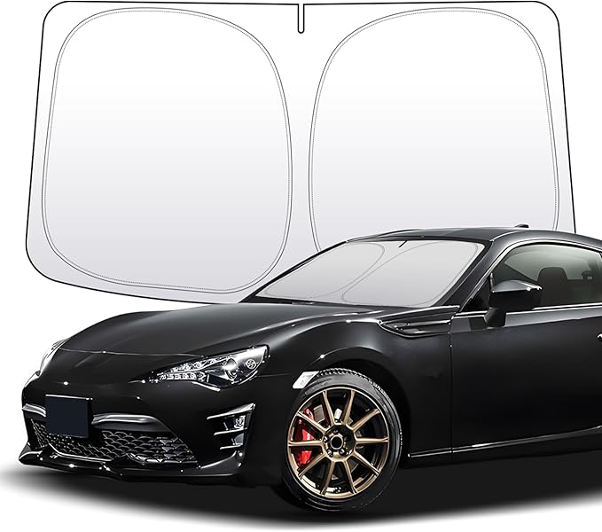 Thickened 2-Layer Front Windshield Sun Shade Compatible for ZN6 gt86/Scion FR-S 2013-2020, Foldable Custom Fit Sunshade Blocks 99% Heat, Keeps Car Interior Cool (for ZN6 gt86/Scion FR-S 2013-2020)