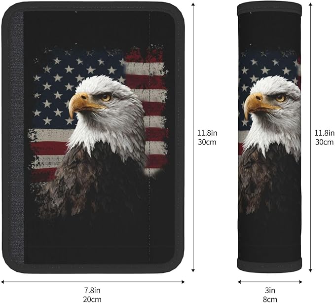 American Flag Steering Wheel Cover Elastic Non-Slip Car Steering Wheel Covers with Seat Belt Shoulder Pad for Women Men