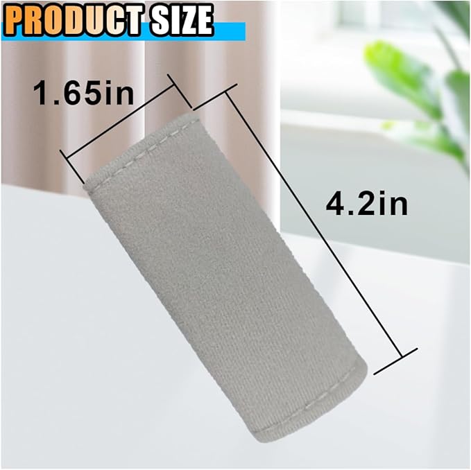 2PCS Car Inside Door Handle Protector, Colorful Soft Fluff Car Pull Handle Cover, Anti-Scratch Grab Handle Wrap, Car Interior Decoration Accessories for Women Men (Grey)