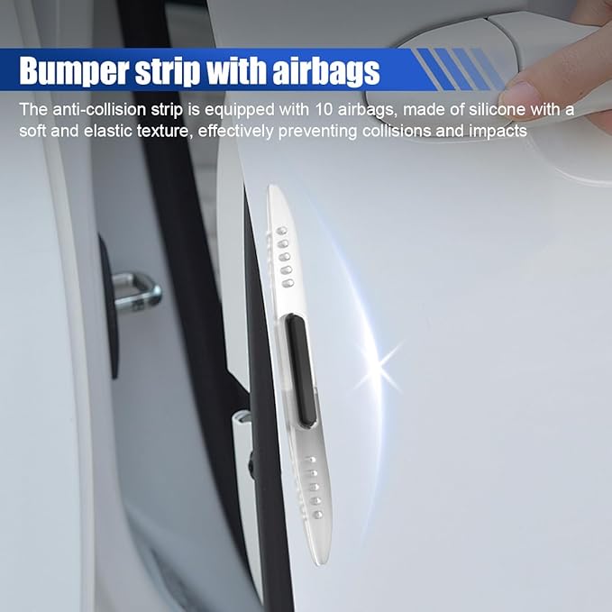 4PCS Car Door Edge Guards Car Side Door Protector, Rearview Anti-Collision Bumper Trim Guard Sticker, Auto Body Self Adhesive Anti-Scratch Strips for SUV Pickup Truck (Clear)
