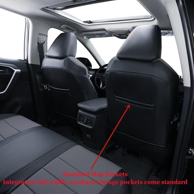 coverdream Corolla Cross Leather Seat Covers Custom Fit for 2023-2026 Toyota Corolla Cross Hybrid S,SE,XSE,Nightshade SUV,Fully Covered,Luxury Waterproof Car Seat Protector(Full Set,Black/Gray)