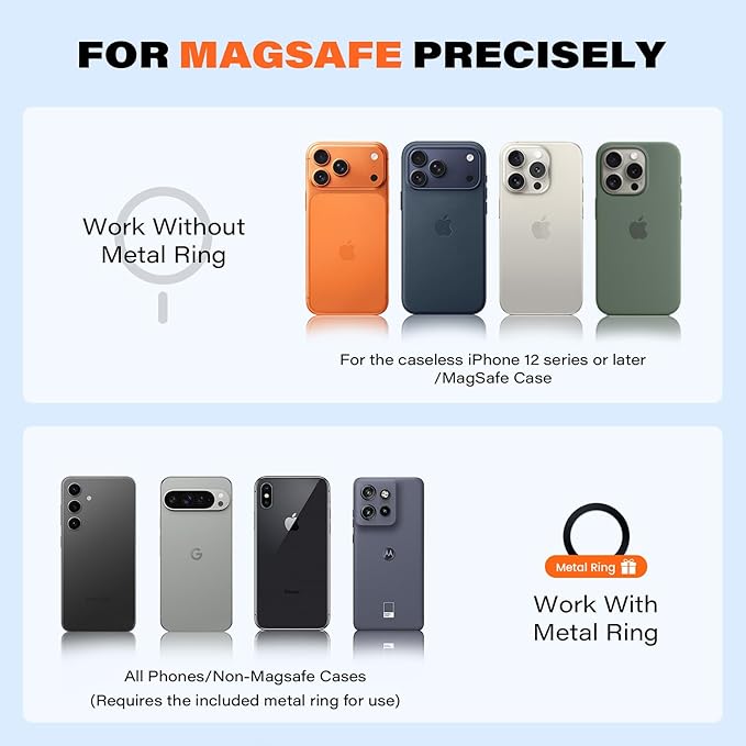 APPS2Car for MagSafe Car Mount【Upgraded 20xN55 Magnets】 Strong Magnetic Phone Holder, Suction Cup Stand for Dashboard Windshield, Adjustable Telescopic Arm, Fit for iPhone 17 16 15 14 13 12 Android