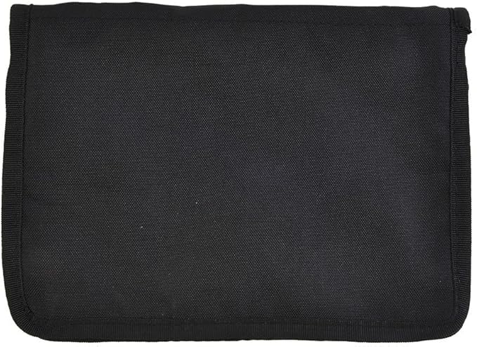Car Glove Box Organizer Storage Folder for Documents and Manuals, 600D Oxford Cloth with Zippered Pocket and Elastic Loop, Black