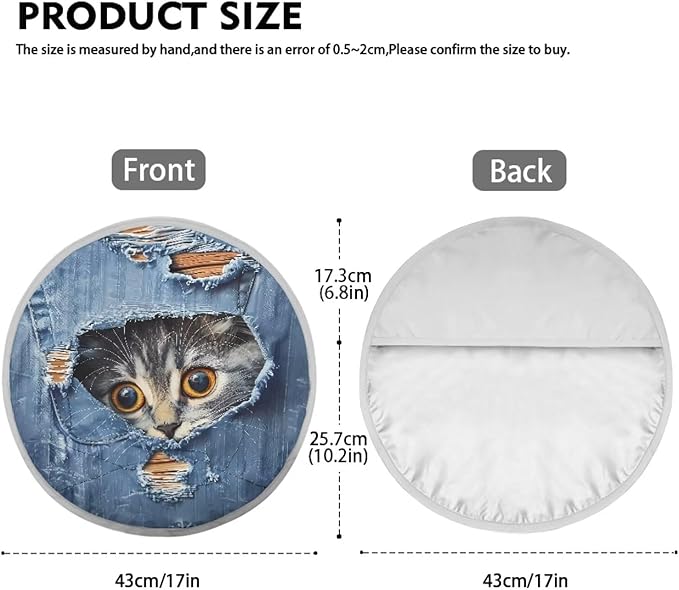 Funny Cat Sun Shade for Car Steering Wheel Heat Resistant Steering Wheel Cover Sunblock Cover 17" Reflector Protector Universal for Most Cars SUV Truck