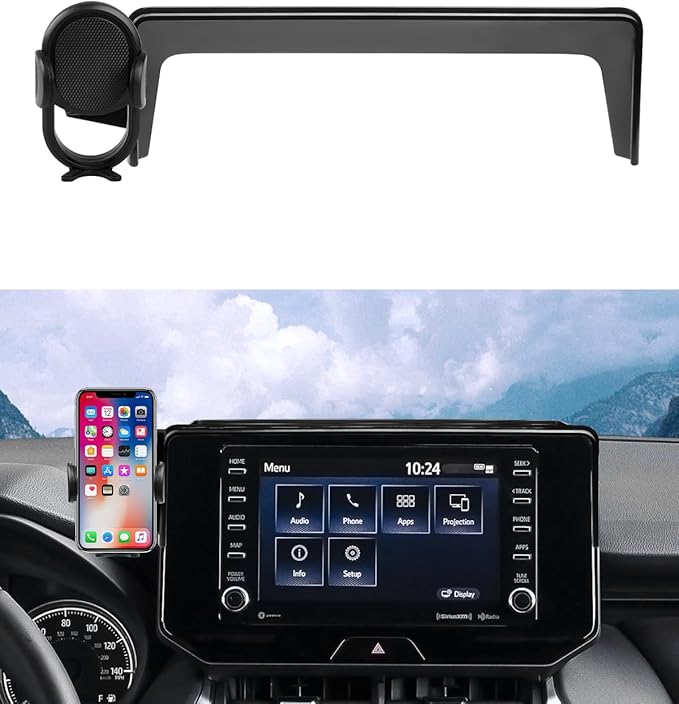 Autorder Car Phone Holder for 2021-2024 Toyota Venza XU80 LE XLE Accessories Phone Mount 8" Screen Cell Phone Automobile Cradles Hands-Free 360 Degree Rotation(Not for 12.3'' Screen)