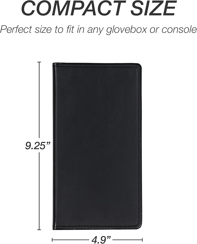 Samsill Car Registration and Insurance Holder, Essential Vehicle Glove Box Organizer, Vehicle Document Holder, Faux Leather, Sleek Black Design, Lottery Ticket Holder