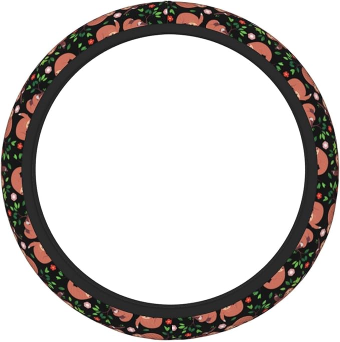 Cute Sloth Steering Wheel Cover for Women Men Girls, Car Accessories Decor Thickened Anti-Slip Auto Steering Wheel Covers Protector Universal Fit 15 Inch for Cars, Truck, SUV