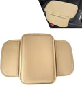 Car Center Console Cover, Car Leather Armrest Pad with 2 Storage Pockets, Center Console Anti-Scratch Booster Cushion, Universal Console Protector for Most Cars, SUVs and Trucks (Beige)